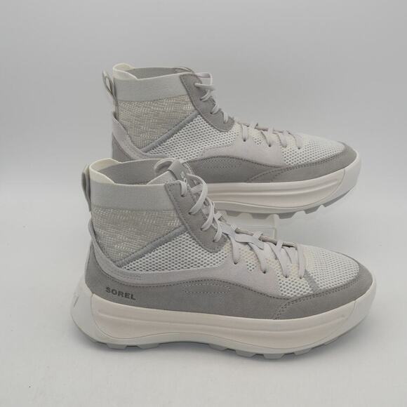 NEW Sorel Women's 7.5 ONA 503 Knit Mid Sneakers Boots Moonstone Gray - Picture 6 of 11